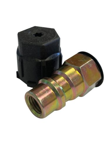 ADAPTADORES RETOS COM NÚCLEO DE VÁLVULA E TAMPAS DE PORTA DE SERVIÇO