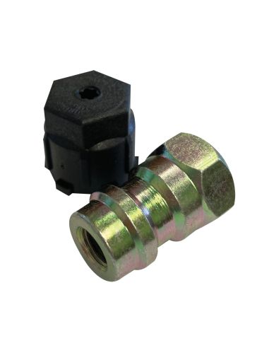 ADAPTADORES RETOS COM NÚCLEO DE VÁLVULA E TAMPAS DE PORTA DE SERVIÇO